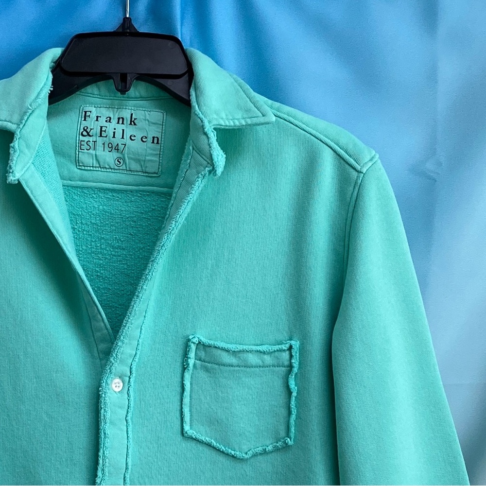 Frank & Eileen Eileen Button-Up Shirt TRIPLE FLEECE Size: S Spearmint - Picture 4 of 15
